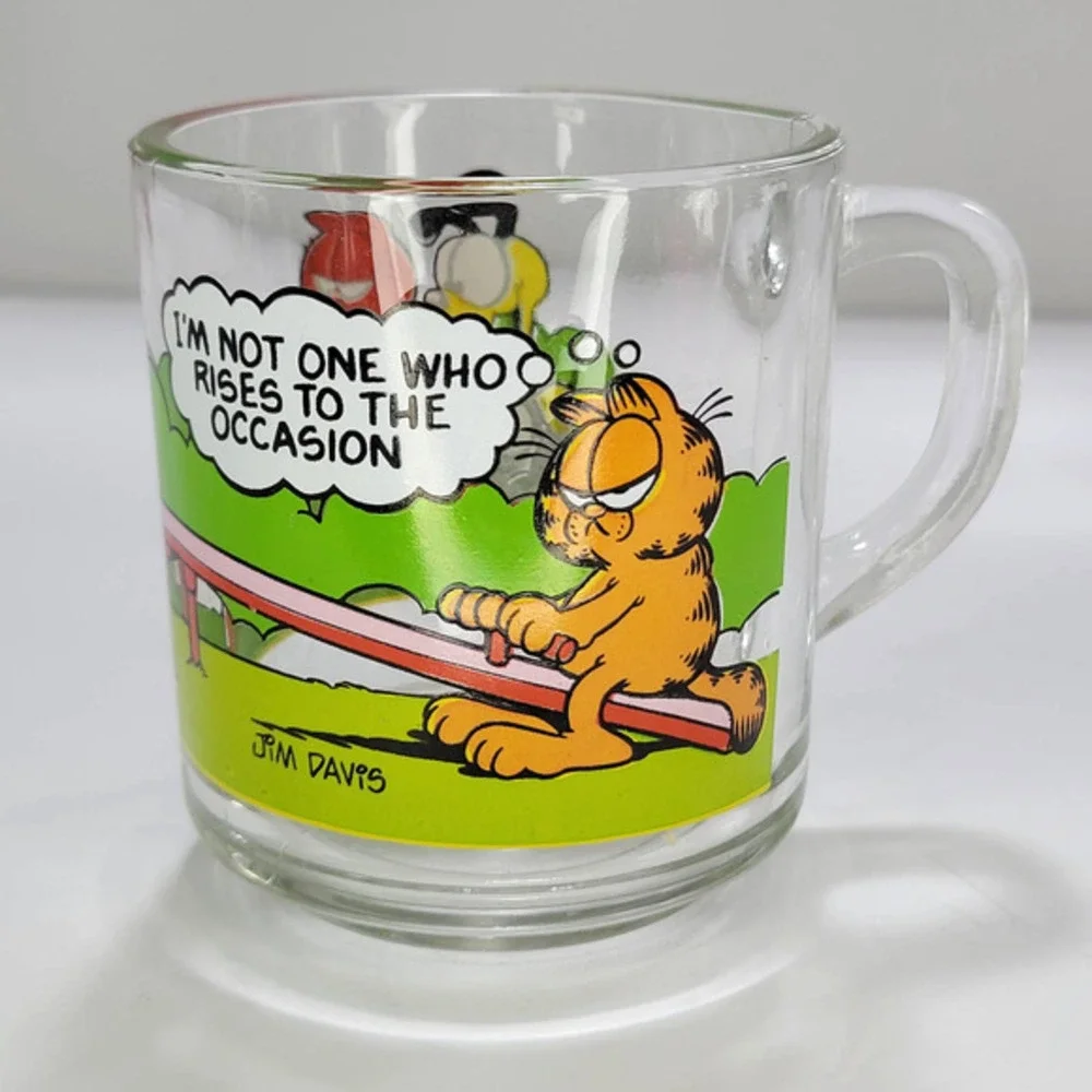 Vintage 1978 McDonald's Garfield Glass Coffee Mug - Jim Davis